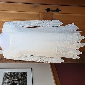 SANS SOUCI White Crochet Lace Dress